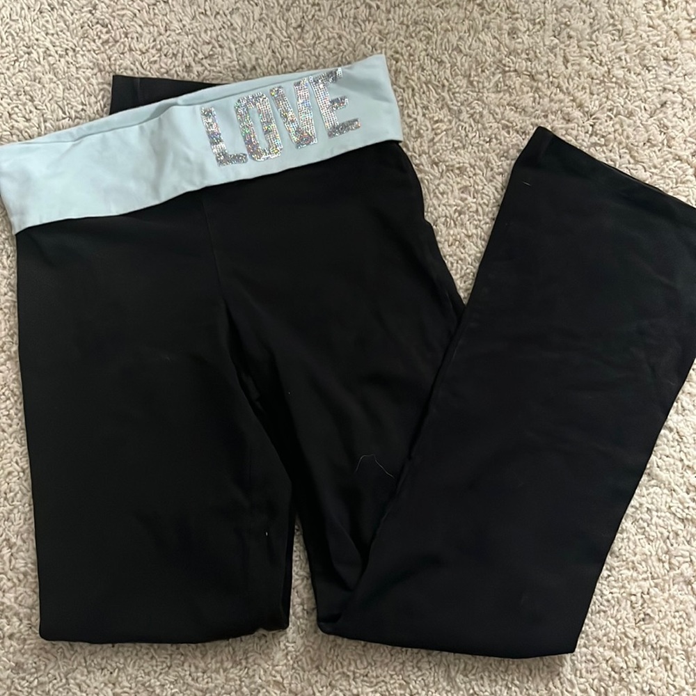 Pink Victoria’ Secret fold over yoga pants